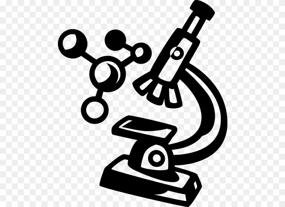 Vector Illustration Of Science Microscope Instrument Clip Art For Science, Gray Free Png