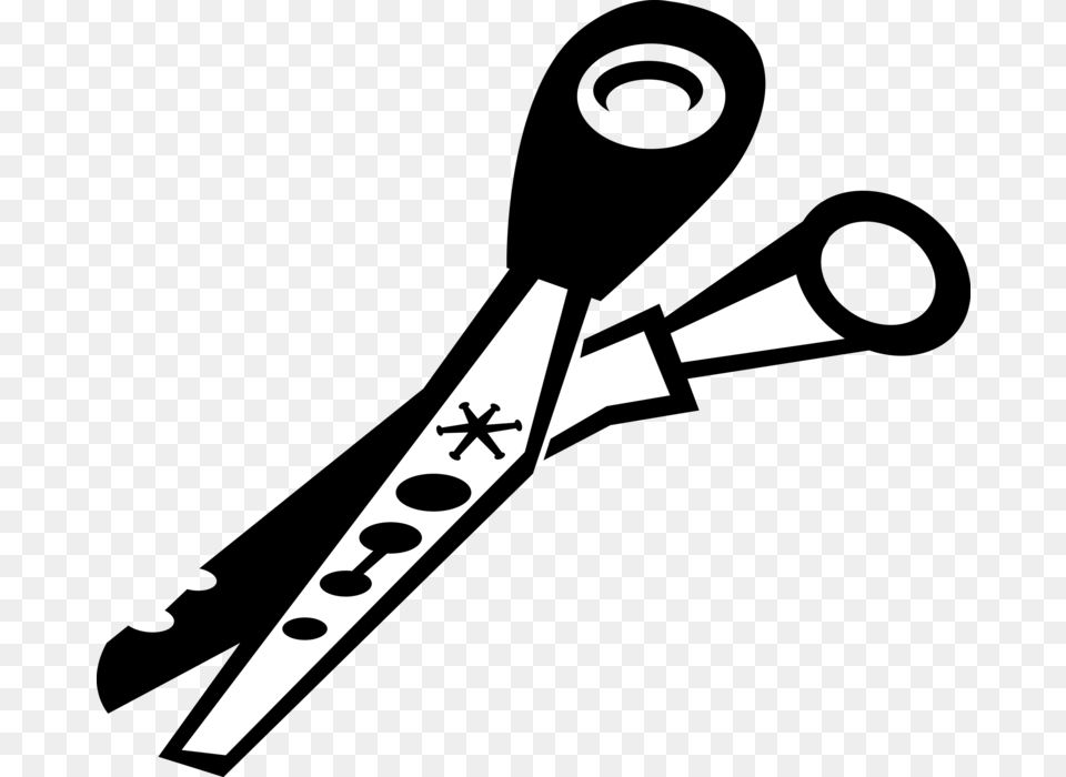 Vector Illustration Of Scissors Hand Operated Shearing, Weapon Free Png Download
