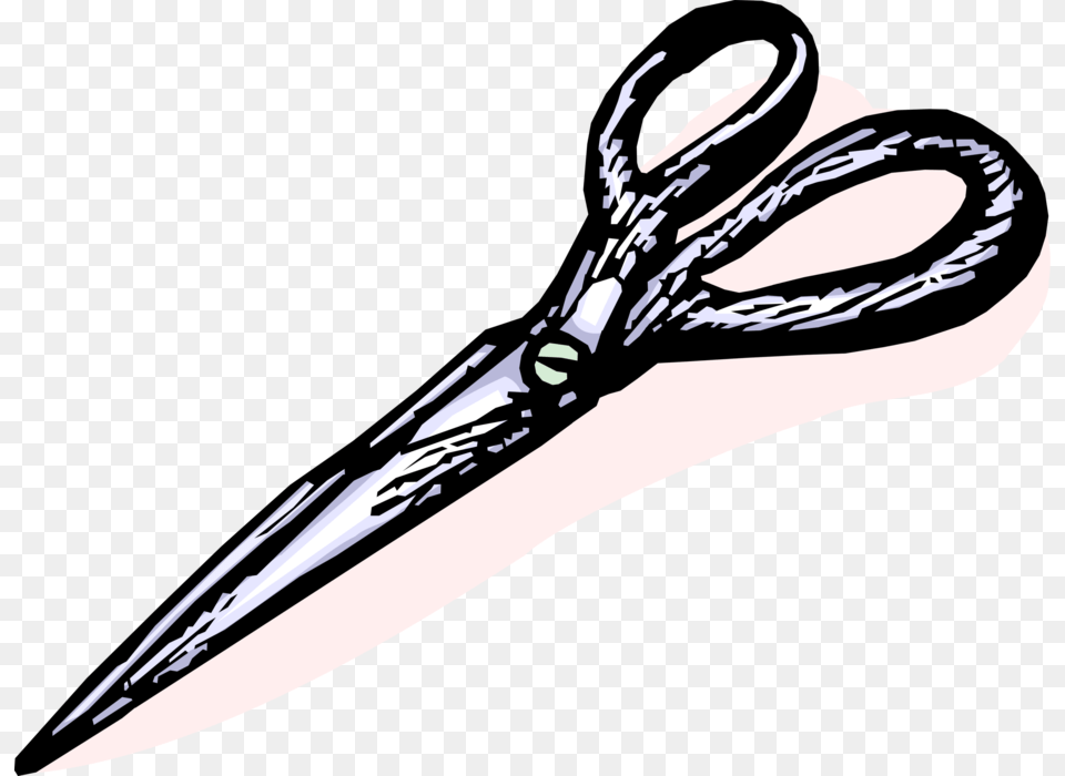 Vector Illustration Of Scissors Hand Operated Shearing Illustration, Blade, Weapon, Dagger, Knife Png Image