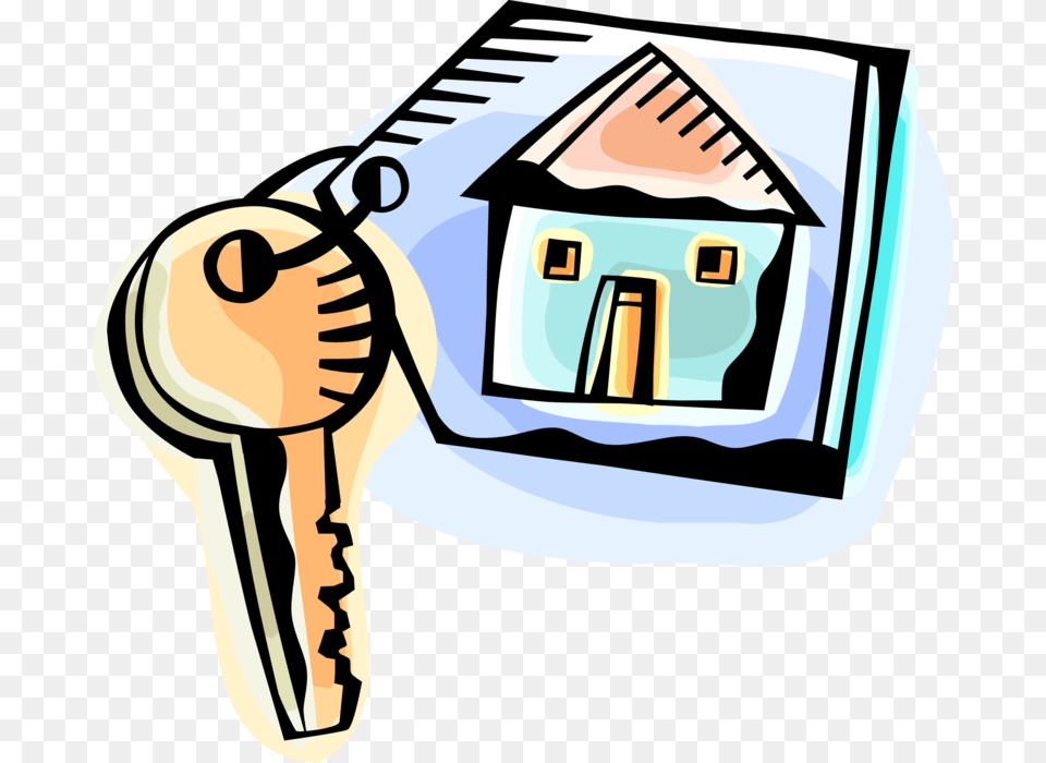 Vector Illustration Of Security House Key With Home Free Transparent Png
