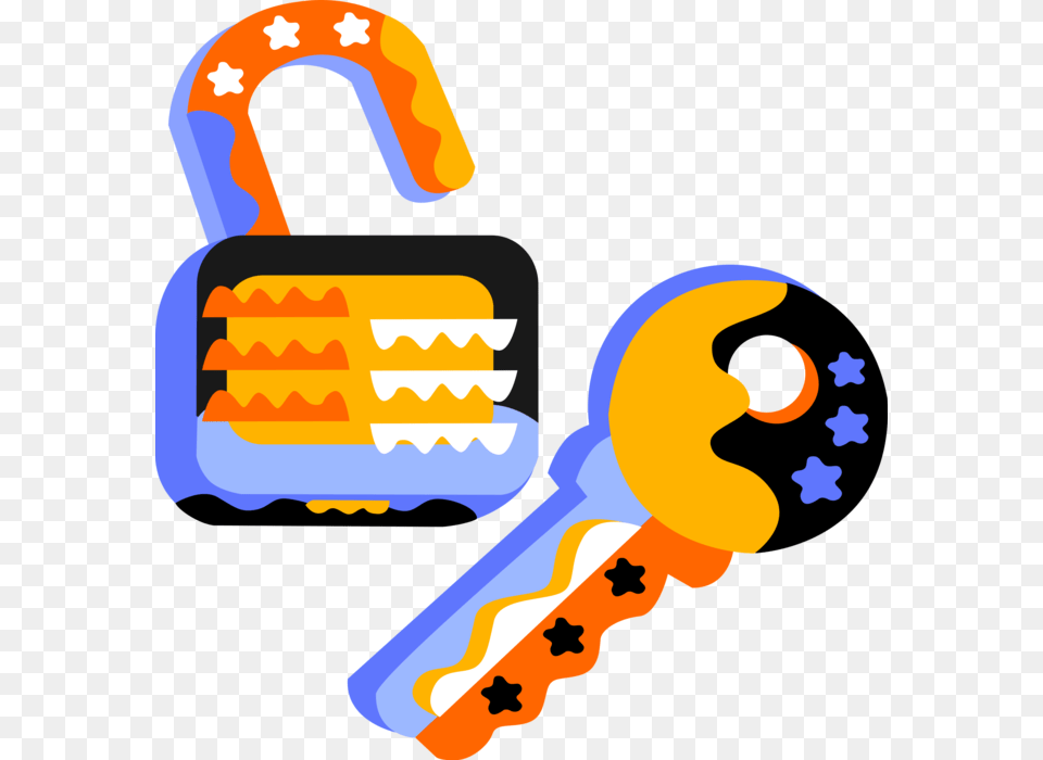 Vector Illustration Of Security Key And Padlock Lock Free Png