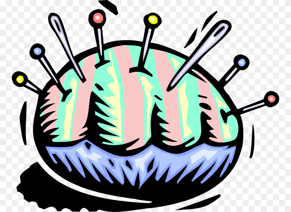 Vector Illustration Of Sewing Pin Cushion With Needles Sewing Needle, Person, Face, Head Png Image