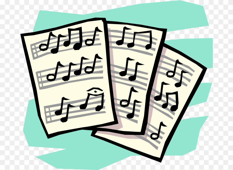 Vector Illustration Of Sheet Music Musical Notation Sheet Transparent Sheet Music Clipart, Book, Publication, Text, Handwriting Free Png