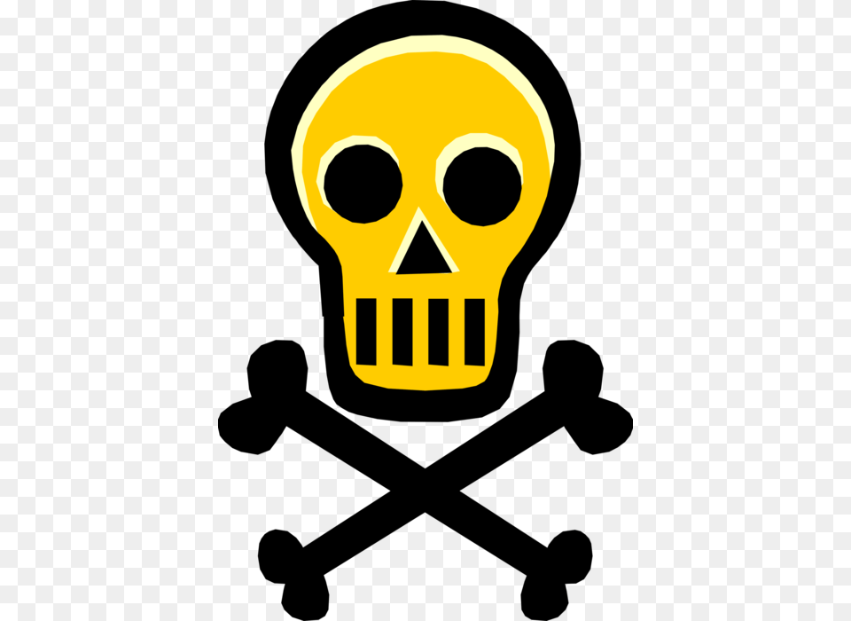 Vector Illustration Of Skull And Crossbones Identify Virus, Person, Face, Head, Logo Png Image