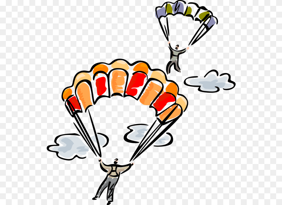 Vector Illustration Of Skydiving Skydiver Parachutists, Person, Boy, Child, Male Free Transparent Png