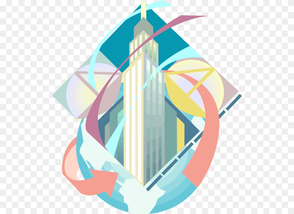 Vector Illustration Of Skyscraper Empire State Building Graphic Design, Art, Graphics Png Image