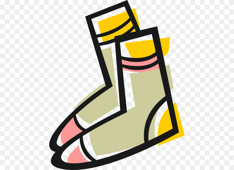 Vector Illustration Of Sock Clothing Apparel Item Worn, Cross, Symbol Free Png Download