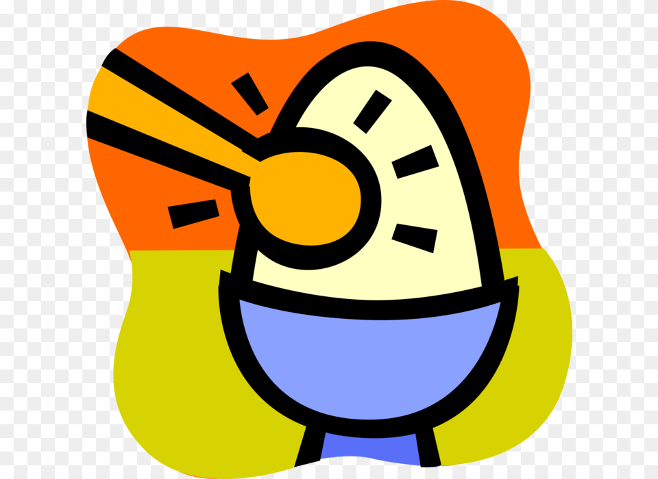 Vector Illustration Of Soft Boiled Egg For Breakfast, Cutlery, Spoon Free Png