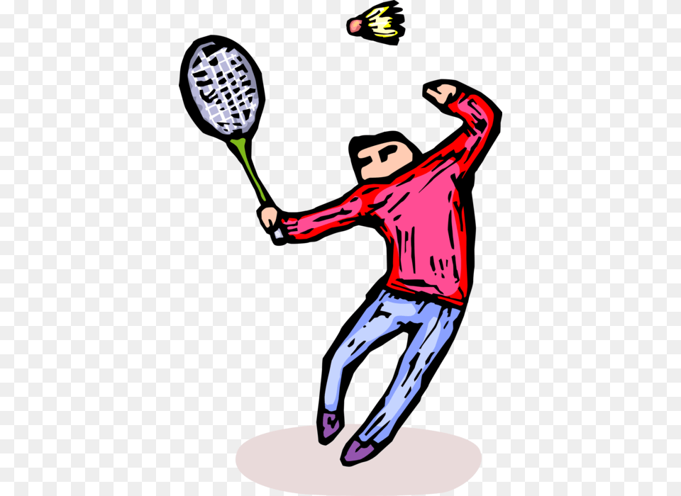 Vector Illustration Of Sport Of Badminton Player Swings, People, Person, Juggling Free Png