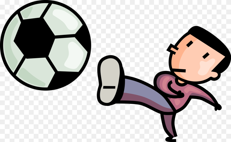 Vector Illustration Of Sport Of Soccer Football Player, Ball, Soccer Ball, Kicking, Person Png Image