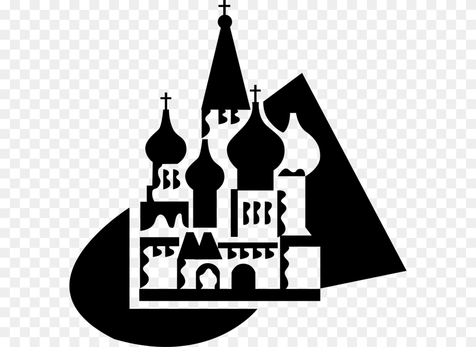 Vector Illustration Of St Basil39s Christian Church, Gray Free Png