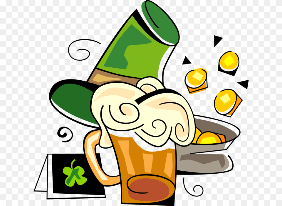 Vector Illustration Of St Patrick S Day Beer And Pot, Alcohol, Beverage, Cup Png