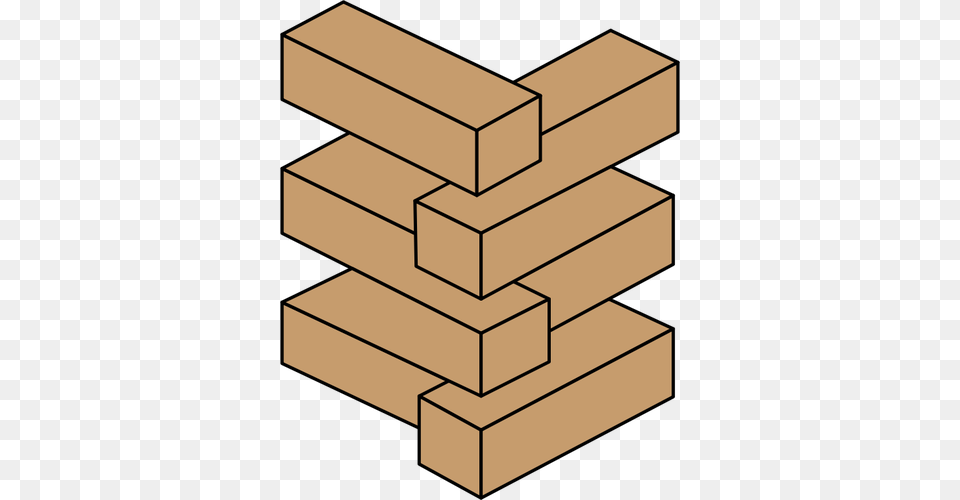 Vector Illustration Of Stacked Bricks, Lumber, Wood, Plywood, Mailbox Free Transparent Png