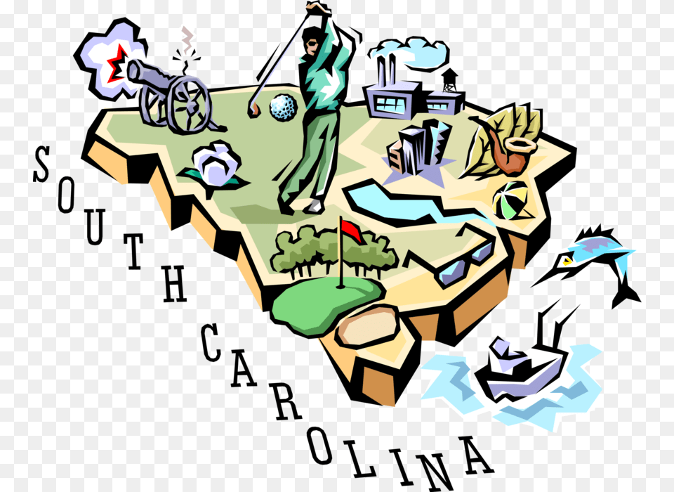 Vector Illustration Of State Of South Carolina Vignette, Adult, Male, Man, Person Png