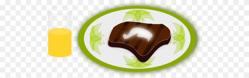 Vector Illustration Of Steak And Orange Juice Meal Chocolate, Food, Beverage, Dish Free Png Download