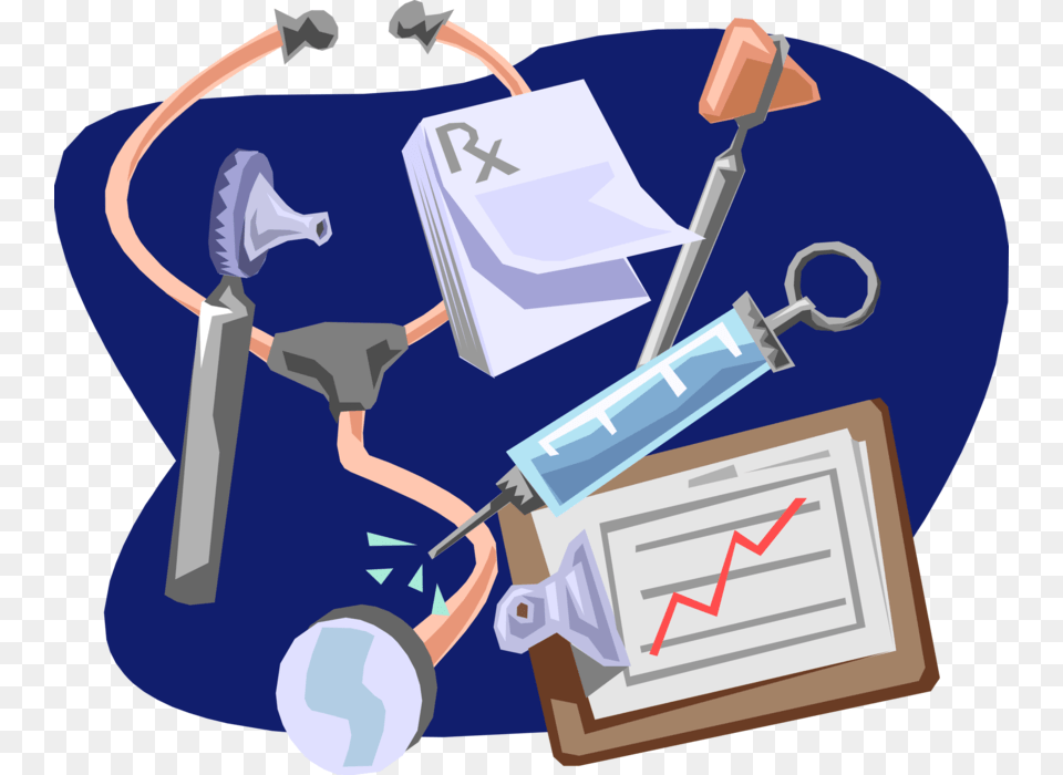 Vector Illustration Of Stethoscope With Syringe And Medical Clip Art, Clinic Free Png