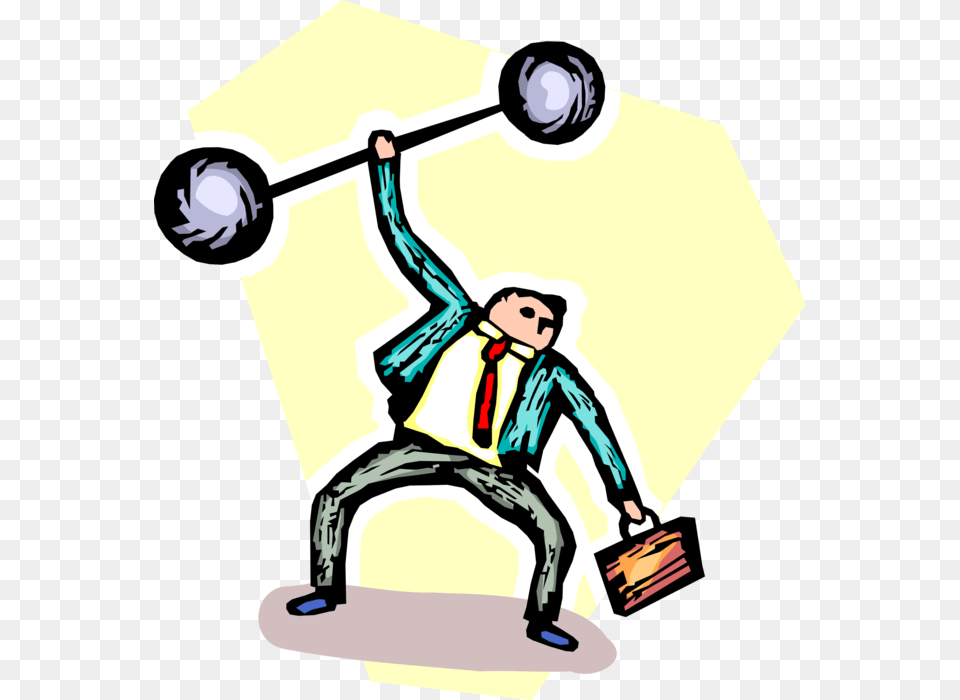 Vector Illustration Of Strongman Businessman Weightlifter Illustration, Lighting, Person, People, Face Png