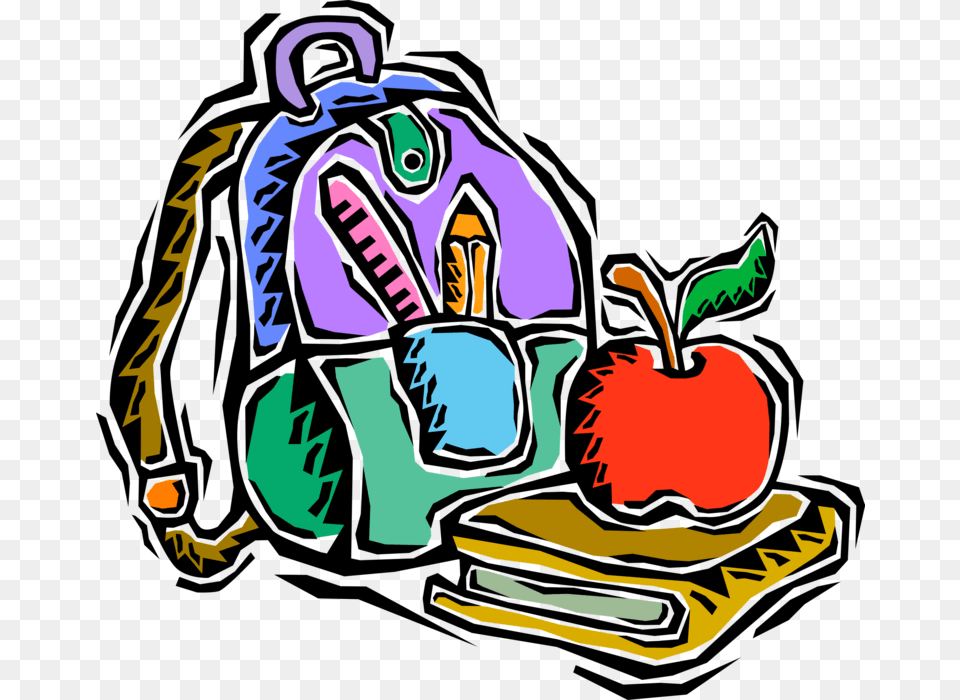 Vector Illustration Of Student Knapsack Or Backpack, Art, Graphics, Baby, Bag Free Transparent Png