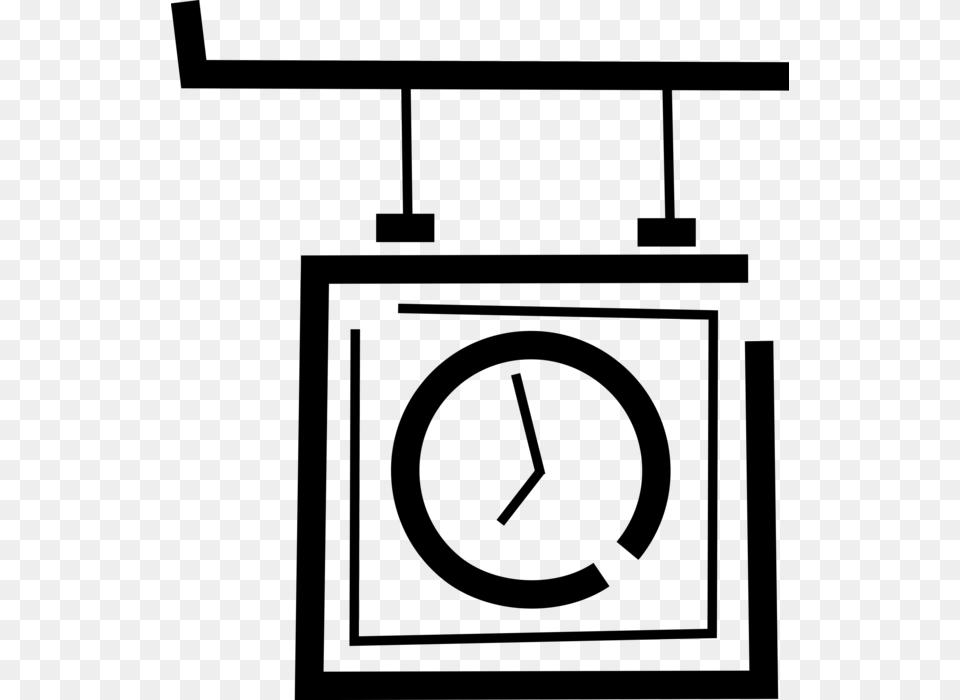 Vector Illustration Of Subway Station Time Clock, Gray Png Image