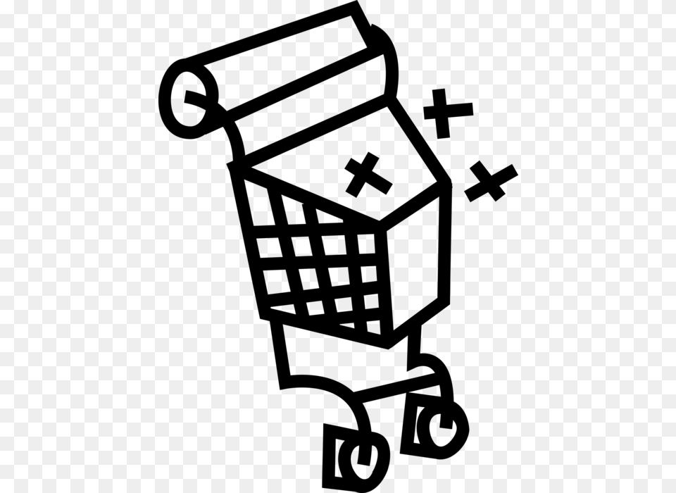 Vector Illustration Of Supermarket Grocery Store Shopping, Gray Free Transparent Png