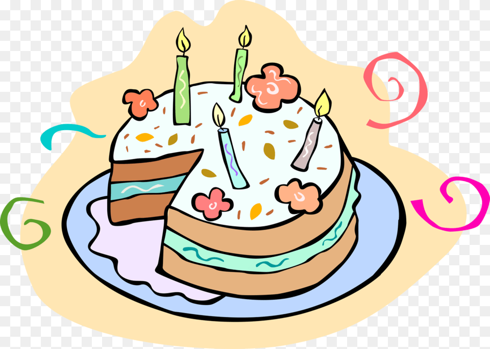 Vector Illustration Of Sweet Dessert Baked Birthday, Birthday Cake, Cake, Cream, Food Png