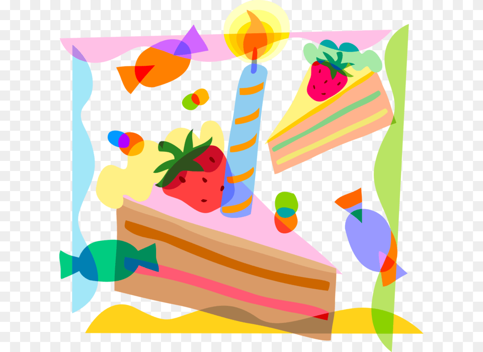 Vector Illustration Of Sweet Dessert Baked Birthday, Birthday Cake, Cake, Cream, Food Png