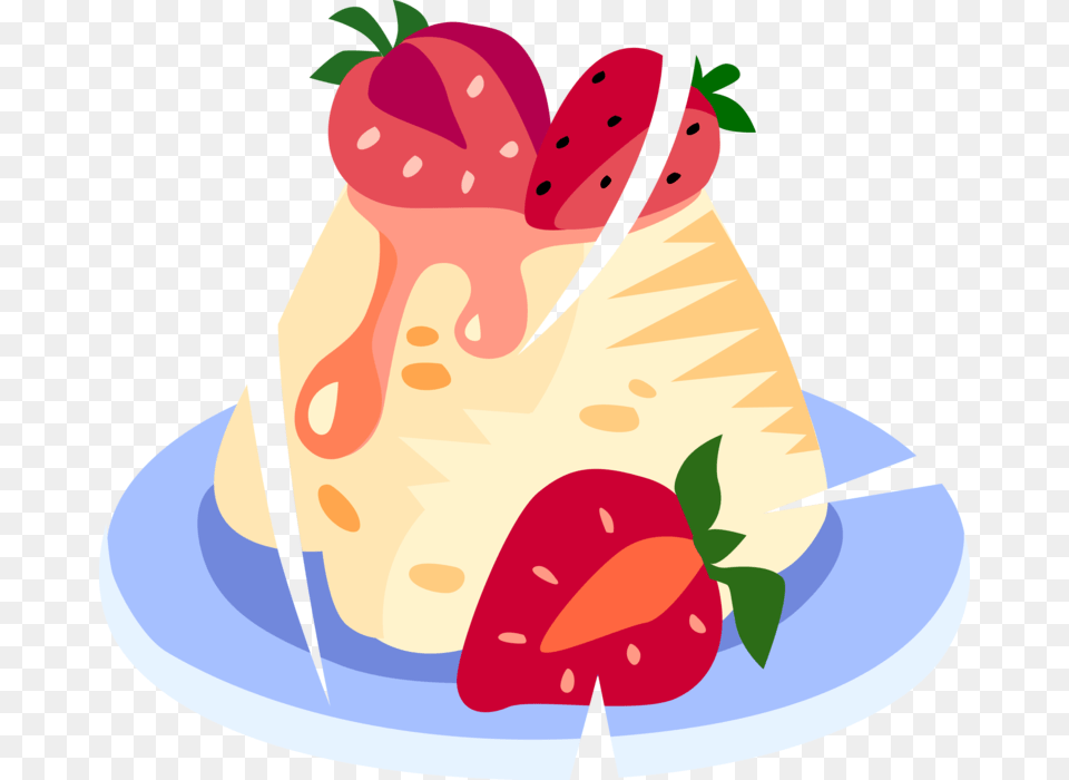 Vector Illustration Of Sweet Dessert Strawberry Shortcake, Meal, Food, Berry, Produce Free Png