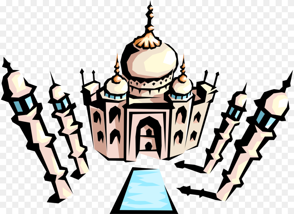 Vector Illustration Of Taj Mahal Marble Mausoleum On Freestyle Football, Architecture, Building, Dome, Person Free Transparent Png