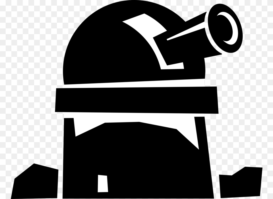 Vector Illustration Of Telescope Observatory Studies, Stencil, People, Person, Silhouette Free Png Download
