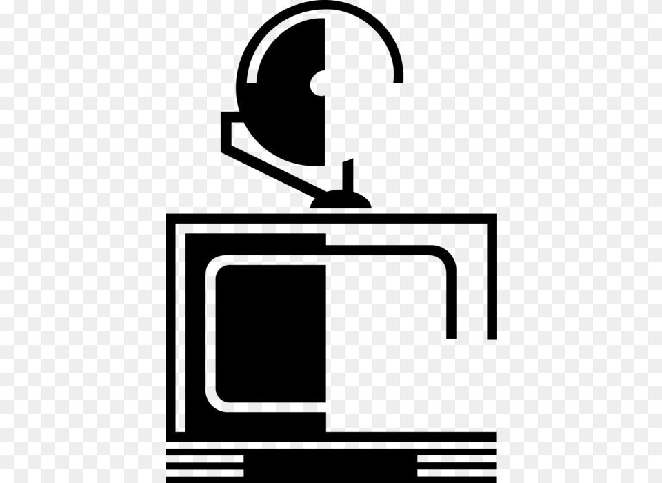 Vector Illustration Of Television Or Tv Set Telecommunication, Gray Free Transparent Png