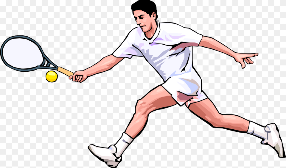 Vector Illustration Of Tennis Player With Racket Or Soft Tennis, Ball, Tennis Ball, Sport, Person Png