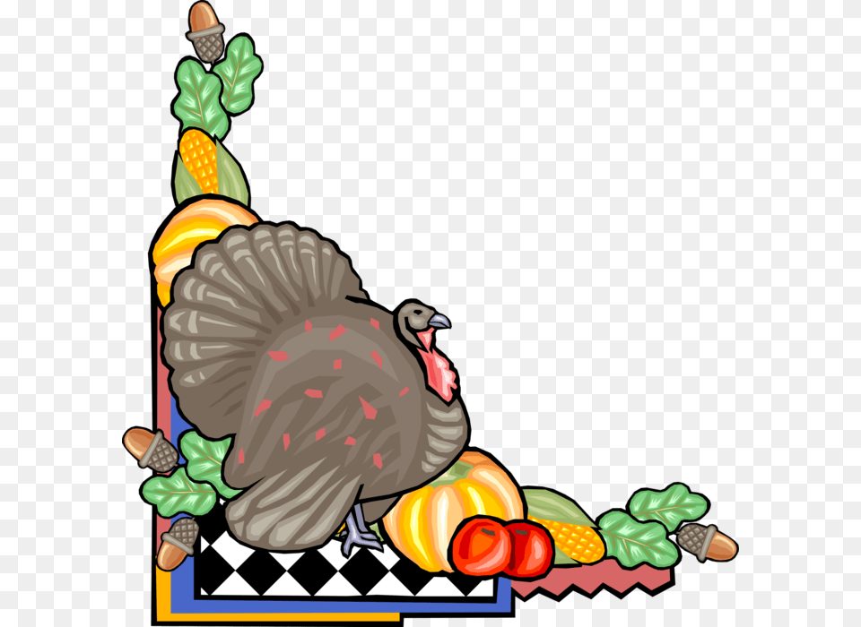 Vector Illustration Of Thanksgiving Harvest Vegetables Thanksgiving Lunch Clip Art, Animal, Bird Free Png Download