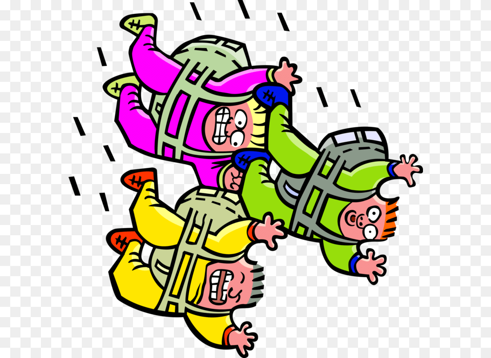 Vector Illustration Of Three Skydivers Falling To Earth, Baby, Person, Art, Graphics Free Png Download