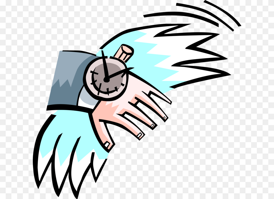 Vector Illustration Of Time Flies With Wristwatch, Body Part, Hand, Person Free Transparent Png