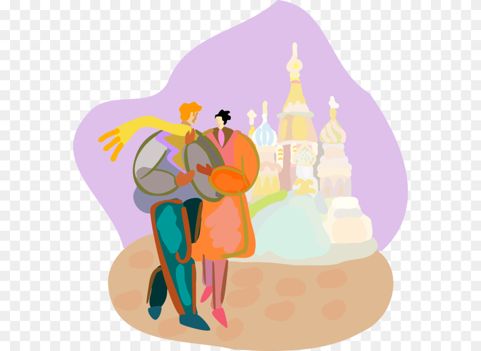 Vector Illustration Of Tourists On Vacation In Moscow Illustration, Adult, Art, Male, Man Png