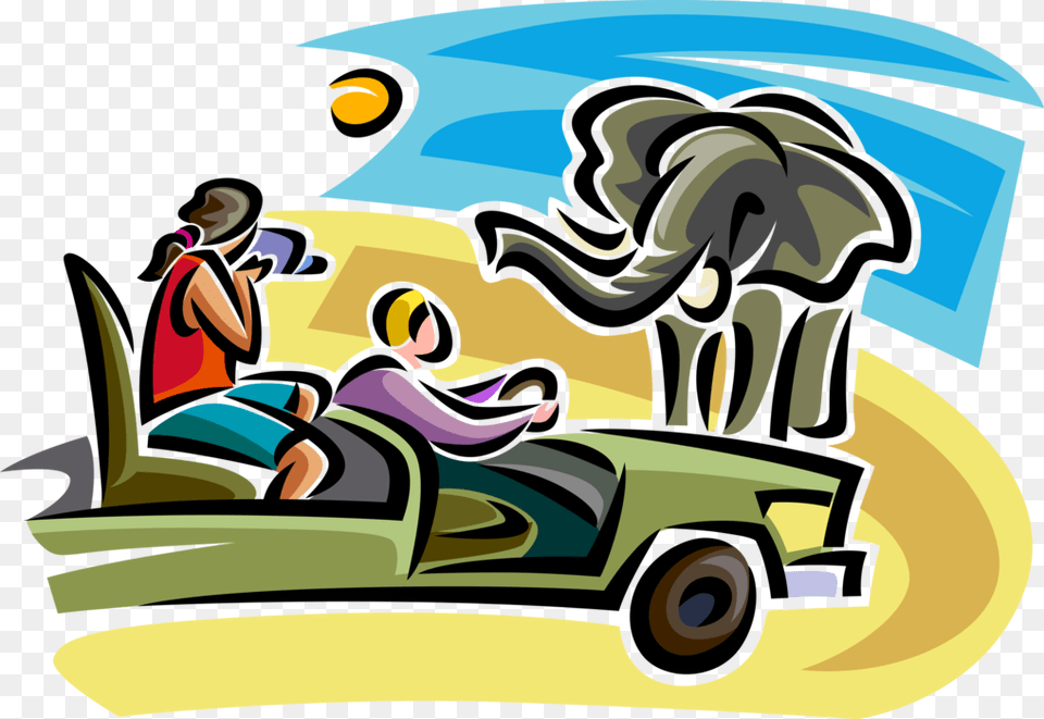 Vector Illustration Of Tourists Record Video On Safari, Photography, Baby, Person, Device Png Image