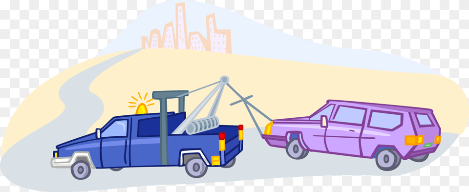 Vector Illustration Of Tow Truck Wrecker Recovery Vehicle, Tow Truck, Transportation, Car, Machine Free Png