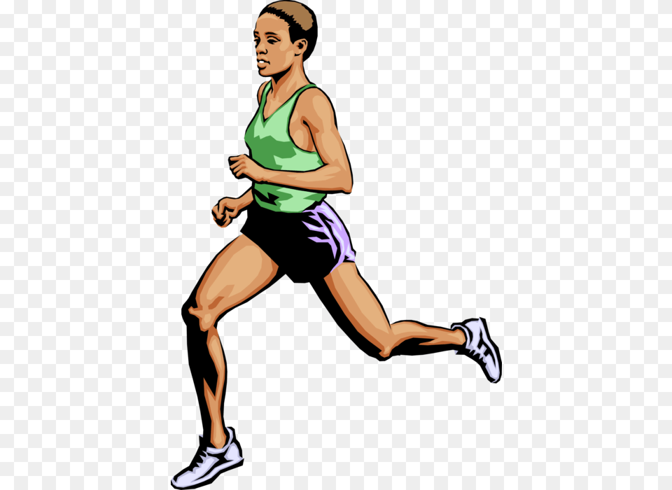 Vector Illustration Of Track And Field Athletic Sport Cualidades Fisicas Basicas Velocidad, Adult, Female, Person, Woman Png