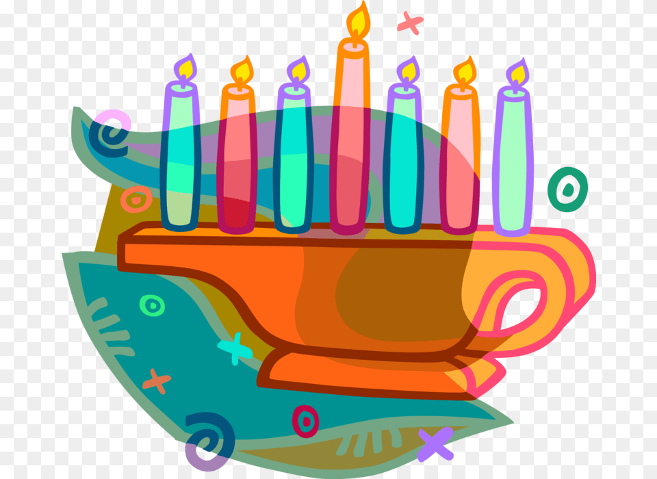 Vector Illustration Of Traditional African Kinara Candle, Birthday Cake, Cake, Cream, Dessert Free Transparent Png