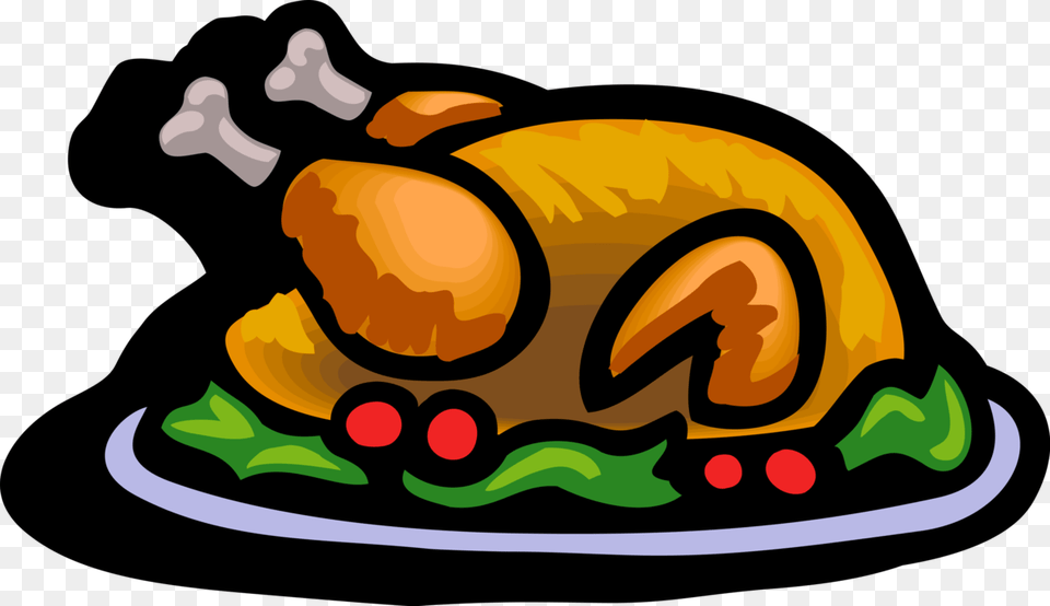 Vector Illustration Of Traditional Thanksgiving And Thanksgiving Turkey Dinner Clipart, Food, Meal, Roast, Lunch Free Png Download