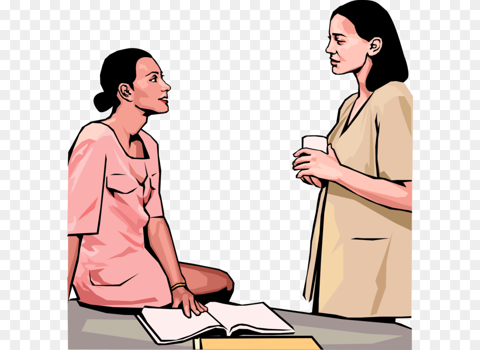 Vector Illustration Of Two Business Woman Meet And Clinical Supervision, Adult, Person, Man, Male Free Png Download