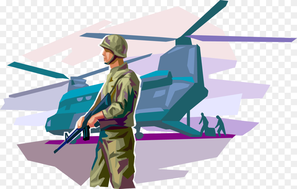 Vector Illustration Of United States Military Soldier Illustration, Adult, Transportation, Person, Man Free Transparent Png