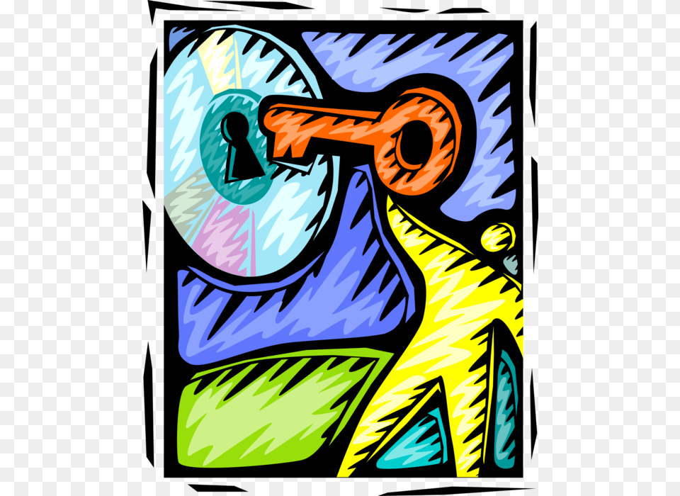Vector Illustration Of Unlocking Information Technology, Art, Adult, Male, Man Free Png Download