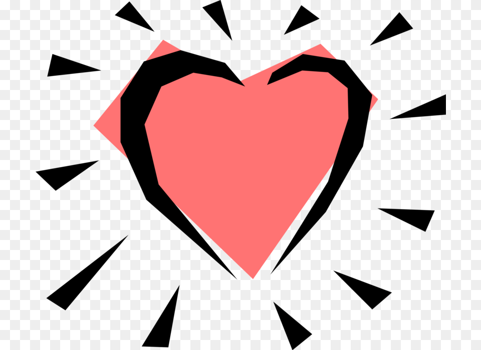 Vector Illustration Of Valentine S Day Sentimental Heart, Cross, Symbol Free Png