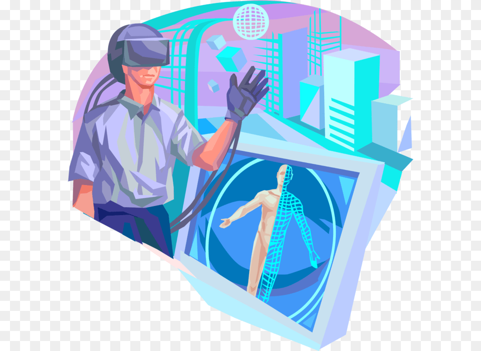 Vector Illustration Of Virtual Reality Computer Technology Virtual Reality Vector, Hat, Cap, Clothing, Glove Png Image