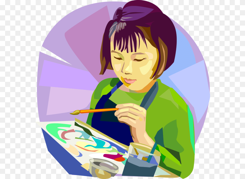 Vector Illustration Of Visual Arts Art Class Student Art, Person, Photography, Face, Head Free Transparent Png