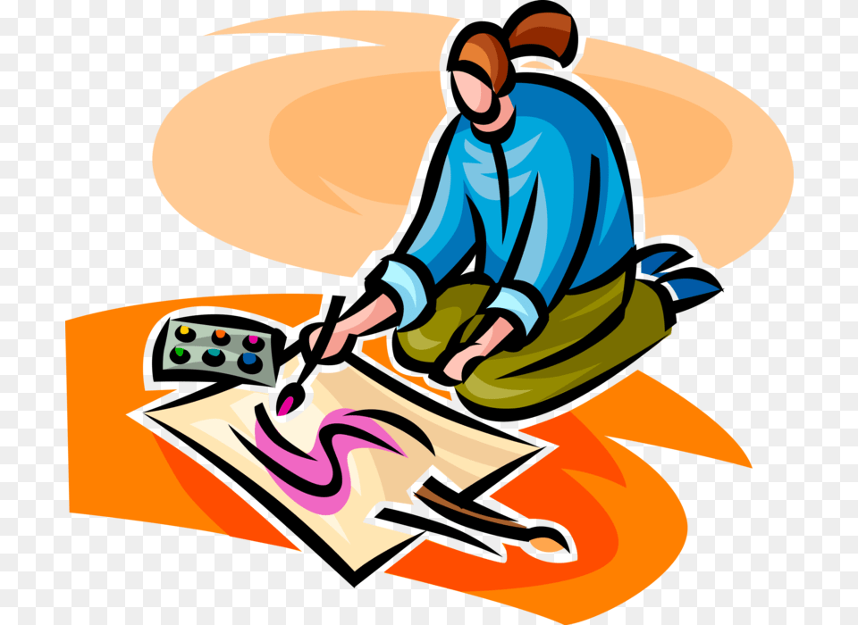 Vector Illustration Of Visual Arts Artist Painting, Cleaning, Person Png