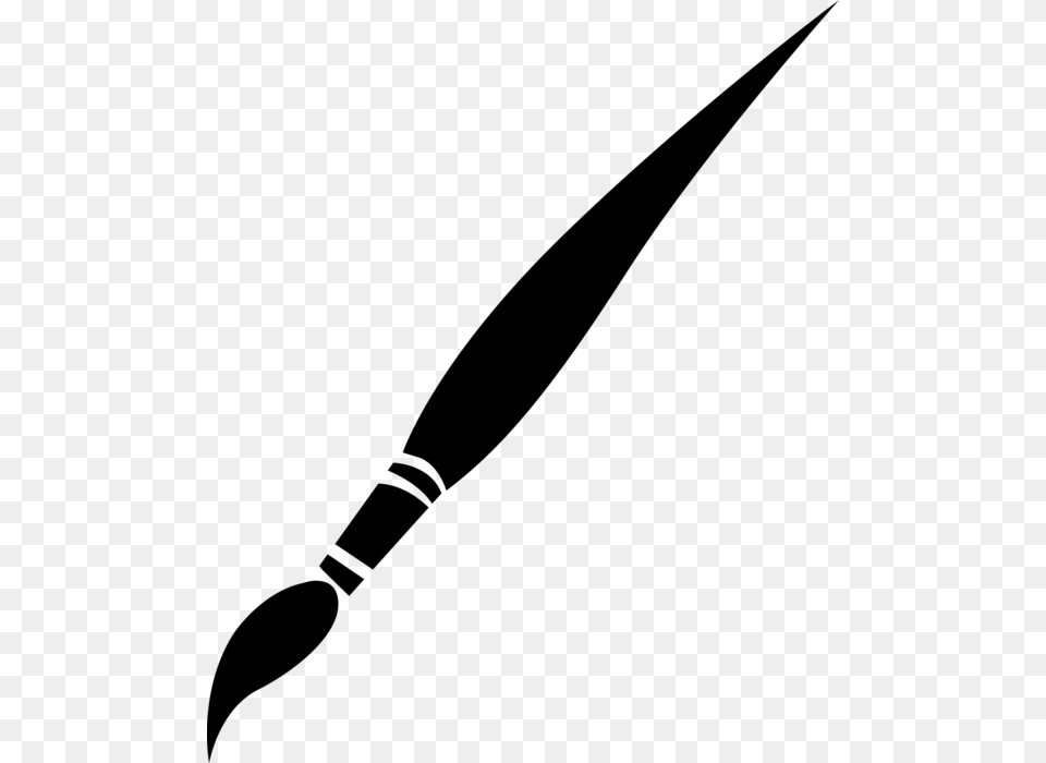 Vector Illustration Of Visual Arts Artist S Paintbrush, Gray Free Png