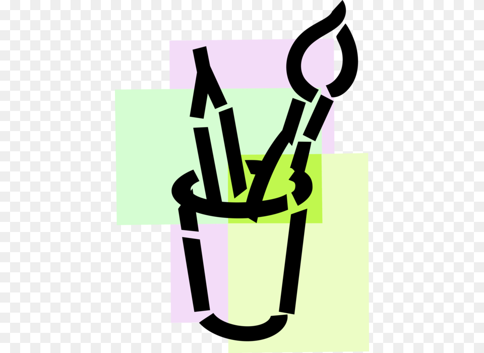 Vector Illustration Of Visual Arts Artist39s Paintbrush, Bucket, Smoke Pipe Png
