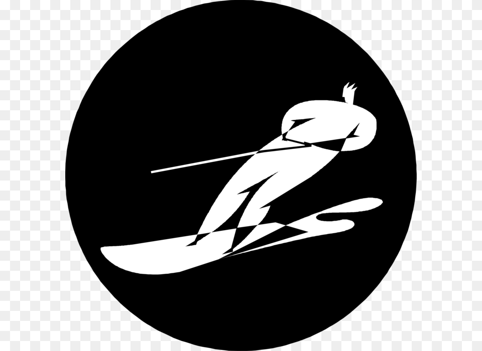 Vector Illustration Of Water Skier Skiing Behind Watercraft Illustration, Stencil, Nature, Outdoors, Shark Free Transparent Png